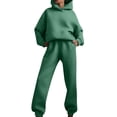 thumbnail image 3 of Lumtrix Womens Sweatsuits 2 Piece Set Fashion Clothing Winter Oversized Long Sleeve Hoodie Sweatpants Fall Tracksuits with Pockets Dark Green 3XL, 3 of 8
