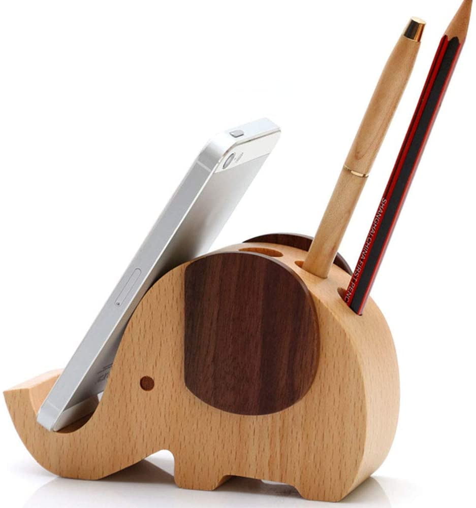 Wooden Elephant Cell Phone Stand and Pen Holder Zambia Ubuy - Main Image