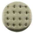 thumbnail image 5 of Button Tufted Velvet Upholstered Wooden Ottoman with Hidden Storage, Beige and Brown - Saltoro Sherpi, 5 of 8