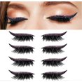 thumbnail image 1 of 4 pares de pegatinas para pestañas, delineador de ojos reutilizable y pegatinas para pestañas, pegatinas brillantes con purpurina para delineador de ojos para maquillaje, fiesta, decoración diaria, co, 1 of 3