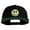Black, variant on Smile Face Circular Patched 5 Panel Flat Bill Twill Snapback Solid Cap - Dk Grey OSFM
