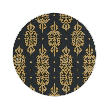 

Circular Drink Coasters Set Luxury Gold Pattern Beautiful Home Decor Diatomite Heat-Resistant Diatomite Protect Table Countertop