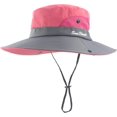 thumbnail image 5 of Sombrero de sol con cola de caballo para mujer, protección UV, malla plegable, ala ancha, sombrero de pesca para playa, 5 of 5