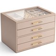 thumbnail image 1 of Jewelry Box Vlando organizador con tapa de vidrio de 4 capas para mujer, 1 of 7