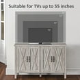 thumbnail image 3 of CoSoTower Buffet Cabinet, 47" Sideboard with 4 Barn Doors and 2 Adjustable Shelves, Farmhouse Coffee Bar Cabinet, Gray Wood Grain, 3 of 9