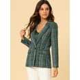 thumbnail image 2 of INSPIRE CHIC Women's Boyfriend Houndstooth Hip Length Plaid Blazer Jacket, 2 of 6