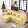thumbnail image 5 of BEHOST 102.5" L Shaped Modular Sectional Sofa with Extra Deep Seats, Cloud Couch for Small Living Room,Teddy Yellow, 5 of 11