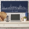 thumbnail image 2 of Stupell Industries Chicago Illinois Linework City Skyline Deep Blue Canvas Wall Art, 20 x 48, Design by Daphne Polselli, 2 of 6