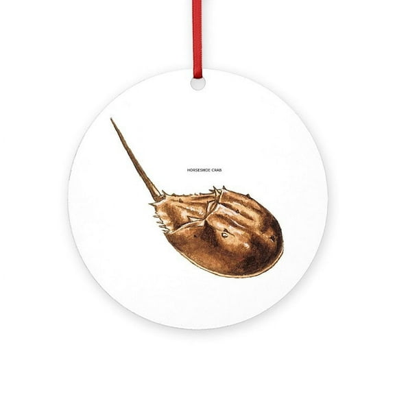 CafePress - Horseshoe Crab -  Round Wood Ornament 4"