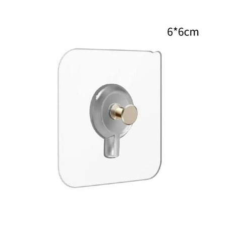 

Seamless Wall Hook Adhesive Sticky Hanger For Picture Photo Frame Clock Hanging No Drill Hole Nail Mounting Rack Screw Stickers 6x6cm transparent 1pc