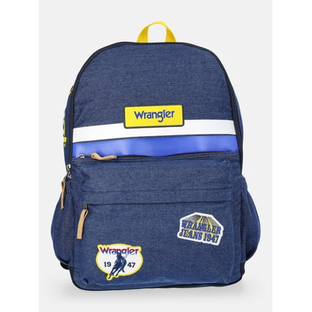 Wrangler Unisex 17" Rodeo Sport Denim Backpack, Blue