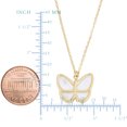 thumbnail image 2 of 14K Yellow Gold Mother Of Pearl Butterfly Pendant Necklace, 18", 2 of 3