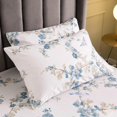 100 Egyptian Cotton Floral Pillow Cases Queen, Blue Bird Flowers Print