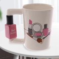 thumbnail image 5 of Tazas de cerámica creativas, kit de herramientas de belleza para niñas, promociones, taza de té y café con asa para esmalte de uñas, tazas personalizadas para mujeres, 5 of 5