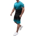 thumbnail image 1 of toraway Mens Sets Fashion Men Spring Summer 2 Piece Suit Beach Short Sleeve Printed Tops Blouse Short Set Loose Short Pant Set M, 1 of 4