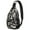Black Halloween Spooky, variant on Sling Backpack,Black Halloween White Ghosts Sling Bag with Water Bottle Holder,Waterproof Sling Bag for Men/Women with Headphone Jack for Hiking,Travel