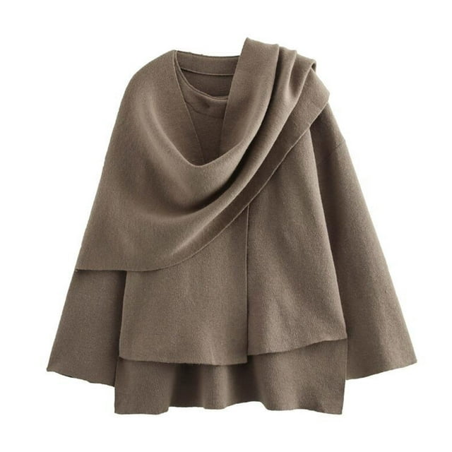Njdvhb Manteau d'Hiver à Manches Longues Sans Capuche Décontracté pour Femmes, Cardigan Léger en Tricot Mode