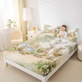thumbnail image 3 of Erosebridal Kawaii Rabbit Bunny Bed Sheets,Rustic Farmhouse Flowers Kids King Sheets For Girls 4-Piece, 3 of 6