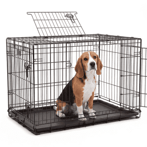 Foldable Dog Crate for Small Dogs, Metal Wire Dog Kennel | With Top Open & Sliding Doors, Secure Latch and Removeable Leak-Proof Tray for Puppy Training, Quick & Easy Assembly