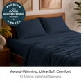 thumbnail image 2 of Mellanni 4-Piece Iconic Full Bedsheet Set - Microfiber, 16" Deep Pocket, Cooling, Wrinkle, Fade, Stain Resistant, Navy Blue, 2 of 7