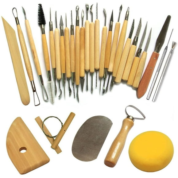 BAMAIA Pottery Tool Carving Tools Clay Burin for Potter / Ceramic Artist Kit 30 Pcs
