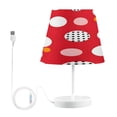 thumbnail image 2 of White Polka Dots on Red Desk Lamp LED Table Nightstand Lamps with 3 Color Temperatures for Home Bedroom Living Room Decor 8x12, 2 of 8