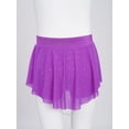 thumbnail image 5 of Haitryli Kids Girls Athletic Dance Skirt Glittery Rhinestones Gymnastics Ice Skating Builtins Swirl Flow Skirt Purple 14, 5 of 7