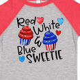 thumbnail image 4 of Inktastic 4th of July Red, White and Blue Sweetie Cupcakes and Stars Boys or Girls Toddler T-Shirt, 4 of 5