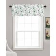 thumbnail image 3 of Green Botanical Linen Curtain Valance for Bedroom/Bathroom/Kitchen/Office/Living/Dining Room Window,White Spring Floral Summer Birds Rod Pocket Topper Decorative Cafe Drapes Panel 54"x18", 3 of 6