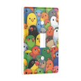 thumbnail image 2 of Yayeee Toggle Light Switch Wall Plate 1-Gang 4.5"x2.7" Home Decorative Outlet Cover, Colorful Birds Pattern, 2 of 7