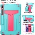 thumbnail image 3 of Epicgadget Dual Layer Heavy Duty 12.4" Tablet Case, Teal & Pink, 3 of 5