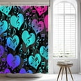 thumbnail image 2 of Note Shower Curtain Musical Style Music Lover Decorative Shower Curtain Gradient Purple Green Pink,Creative Art Fabric Bathroom Sets with 12 Hook 72x72 Inch, 2 of 6