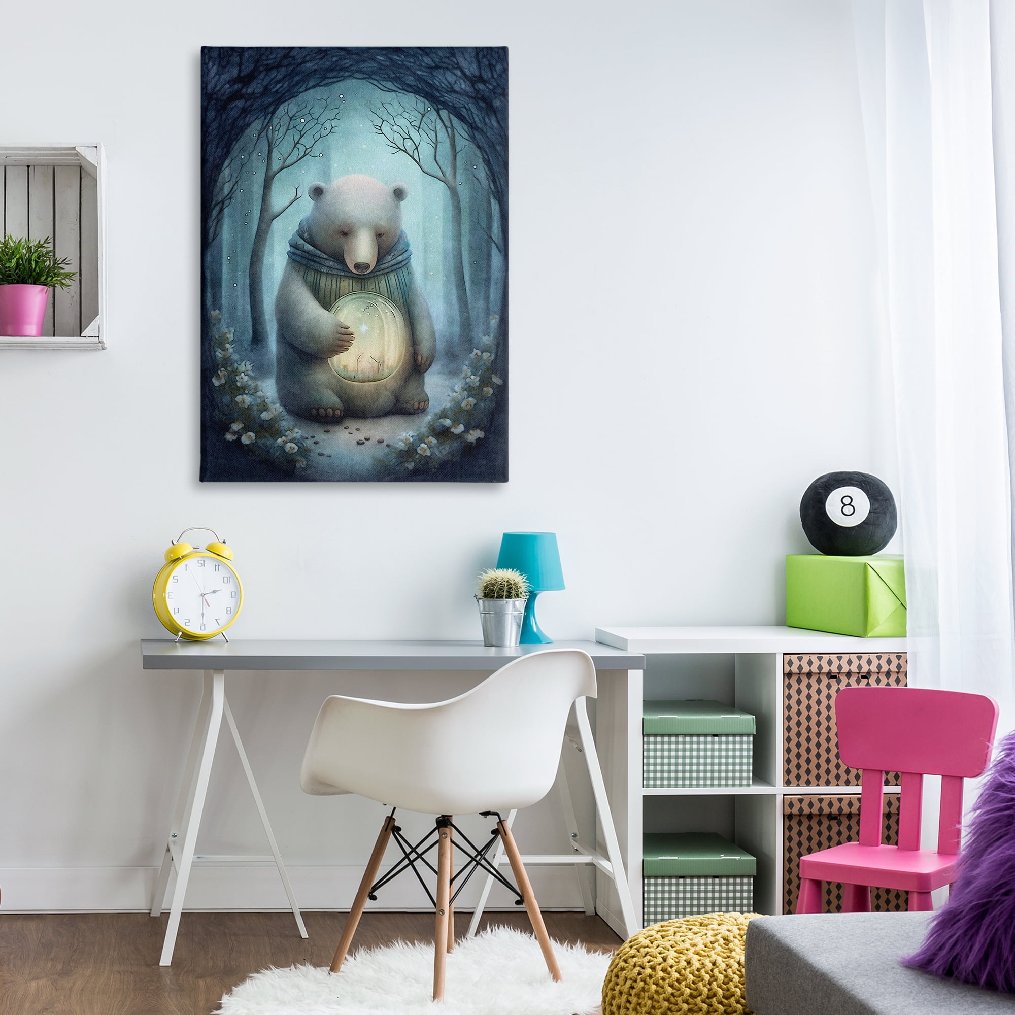 Stupell Industries Mystic Brown Bear Landscape Painting Gallery Wrapped Canvas Art Print Wall Art, 30 x 45