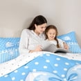 thumbnail image 4 of Manfei Light Blue Bow Full Size Comforter Sets for Boys Girls, Princess Polka Dot Bedding Sets, Reversible, 3pcs, 4 of 6