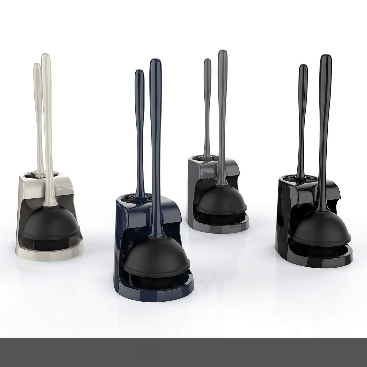 Toilet Plunger and Bowl Brush Combo for Bathroom Cleaning, Durable Black Set with Easy Grip Handle, Effective Toilet Maintenance Tools, 2 Pieces
