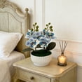 thumbnail image 3 of Artificial Orchids Realistic Phalaenopsis Potted Plant with Ceramic Pot for Home Office Desk Decor, 3 of 6