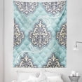 thumbnail image 1 of Victorian Tapestry, Rococo Style Design Tiles Romantic Diamond Swirls, Fabric Wall Hanging Decor for Bedroom Living Room Dorm, 5 Sizes, Pale Blue Ivory, by Ambesonne, 1 of 1