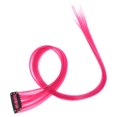 thumbnail image 2 of KAKOWELY 10 Pcs Extensions de Cheveux Synthétiques Colorées à Clipser (Rose Rouge), 21.65"X1.26"X0.12 Pouces, 2 of 4