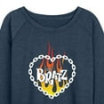 thumbnail image 3 of Bratz - Flame Logo - Chain Link Heart - Women's Lightweight French Terry Long Sleeve Shirt, 3 of 5