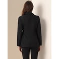 thumbnail image 3 of DARING DIVA Women's Belted Lapel Long Sleeve Work Office Wrap Blazer Jacket XL Black, 3 of 6