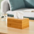 thumbnail image 3 of lianhanyi Bamboo Square Tissue Box Paper Box Desktop Organizer Holder Napkin Home :, 3 of 7