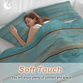 thumbnail image 4 of 3 Piece Teal Wood Grain Duvet Cover Set Queen Size, Microfiber Comforter/Quilt Cover with Corner Ties and 2 Pillowcases, Farmhouse Vintage Wooden Rustic All Season Soft Bedding with Zipper Closure, 4 of 8