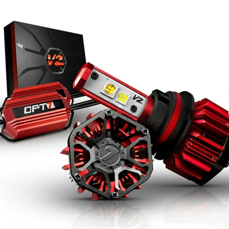Bright Beam - OPT7 FluxBeam 9007 LED Headlight Kit w/Clear ARC-LENS Beam Bulbs - 60w 7,000Lm 5K OEM Bright White CREE - 2 Yr Warranty