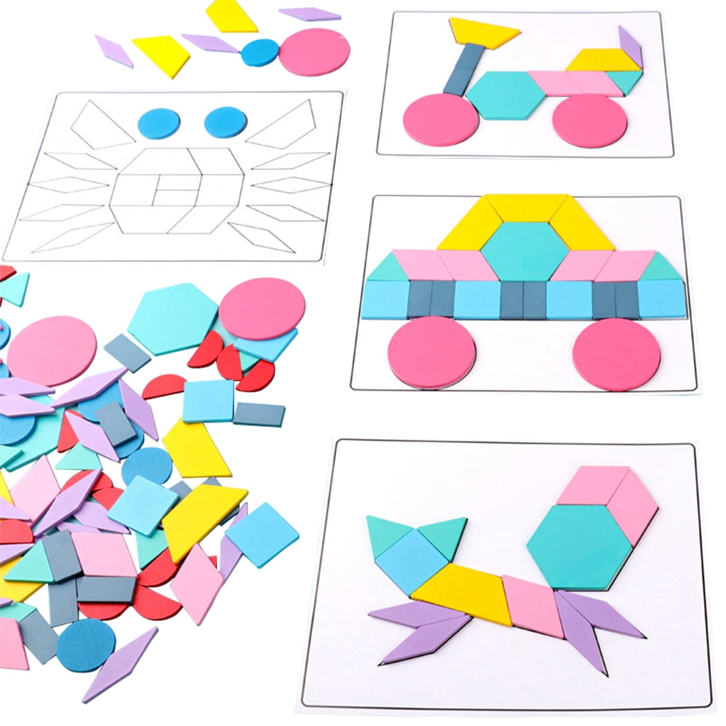 Wood Puzzle Block Set Funny Educational Puzzle Building Block Toy for Kids