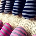 thumbnail image 6 of Men Women Striped Slipper Indoors Anti-Slip Winter House Shoes Home Keep Warm Slippers Shoes Flats, 6 of 12