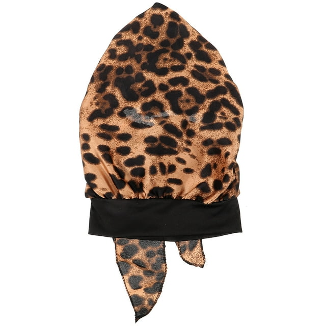1Set Leopard Chiffon Head Wrap Hat for Women Chemotherapy Headwear Summer Use