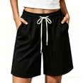 thumbnail image 3 of RongHuan Womens Plus Size Sweat Shorts Elastic Waist Athletic Shorts Gym Workout Short Pants Casual Pajama Shorts with Pocket, 3 of 7