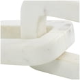 thumbnail image 4 of 10" x 3" White Marble Geometric 2 Link Chain Sculpture, by DecMode, 4 of 12