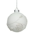 thumbnail image 3 of 3.5"x3.5"x3.5"h glass white ball w/leaves pattern orn 2asst, 3 of 7