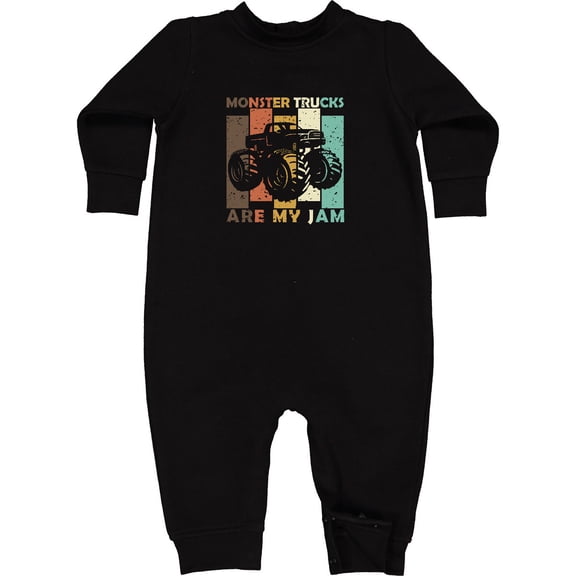 Inktastic Monster Trucks Are My Jam Baby Fleece Romper